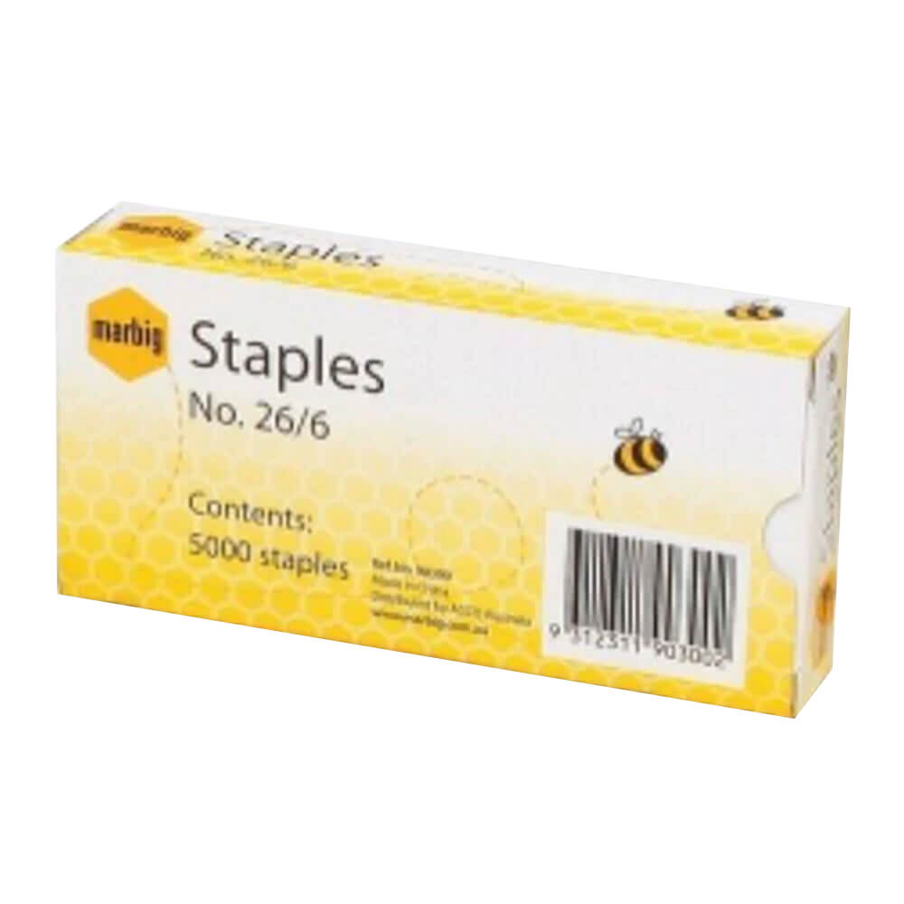 Marbig Staples Nachfüllpackung 5000/Karton (Nr. 26/6)