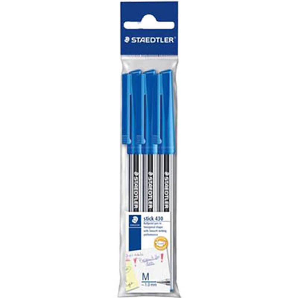 Staedtler Stick Ballpent Pen 3pk