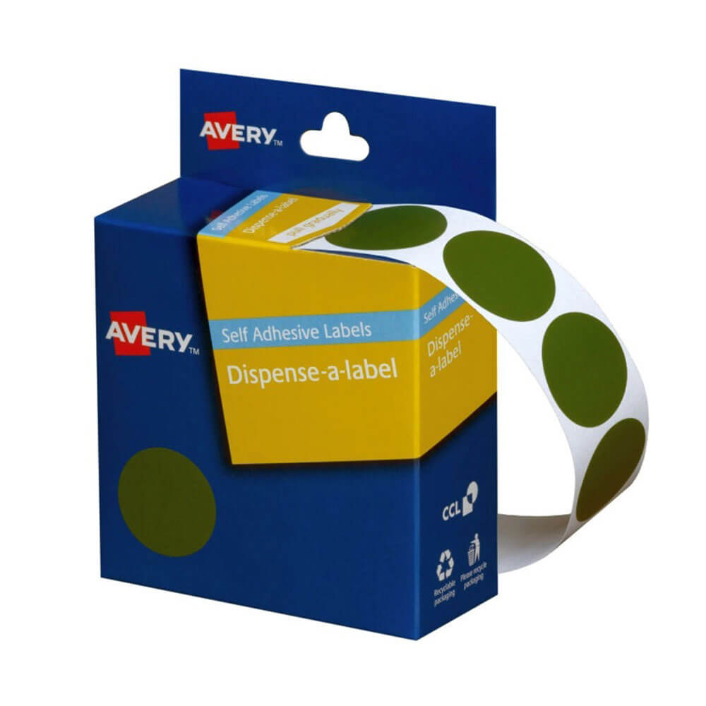 Avery selvklebende prikketiketter 24mm (500pcs)