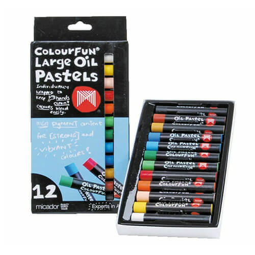 Micador Oil Pastels 12pk Assorted (Large)