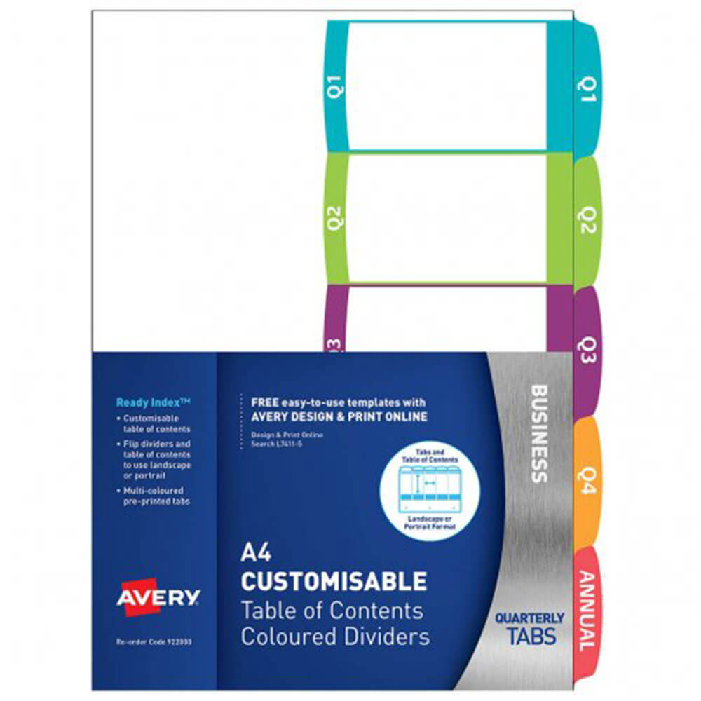 Avery Captable Ready Index Dividers (A4)