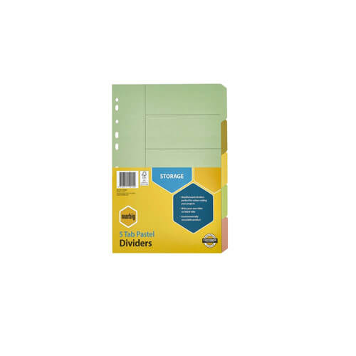 Marbig 5 Tab Manilla Dividers (A4)