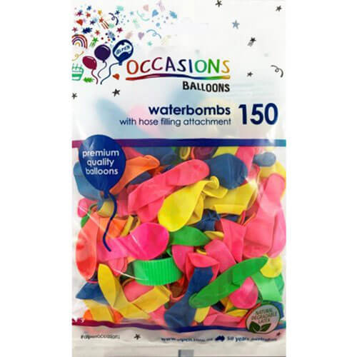 Alpen Waterbomb Balloons 150pk (Assorted Colours)