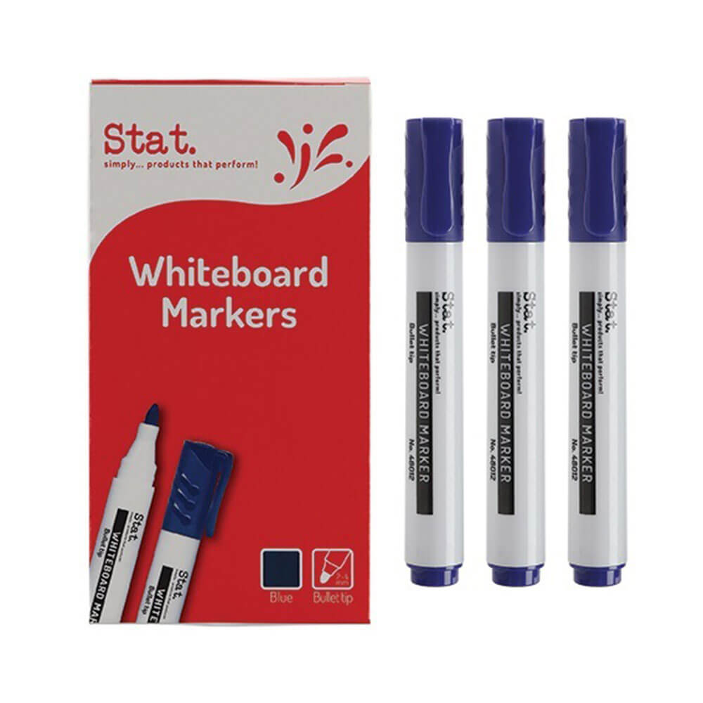 Stat 2.0mm Bullet NIB Whiteboard Marker (Box of 12)