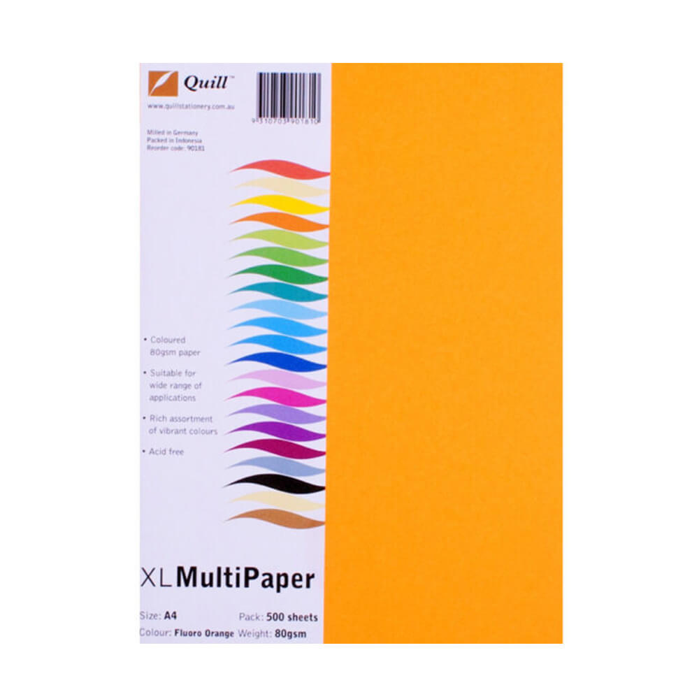 Quill A4 farget kopipapir 500pk (80 gsm)