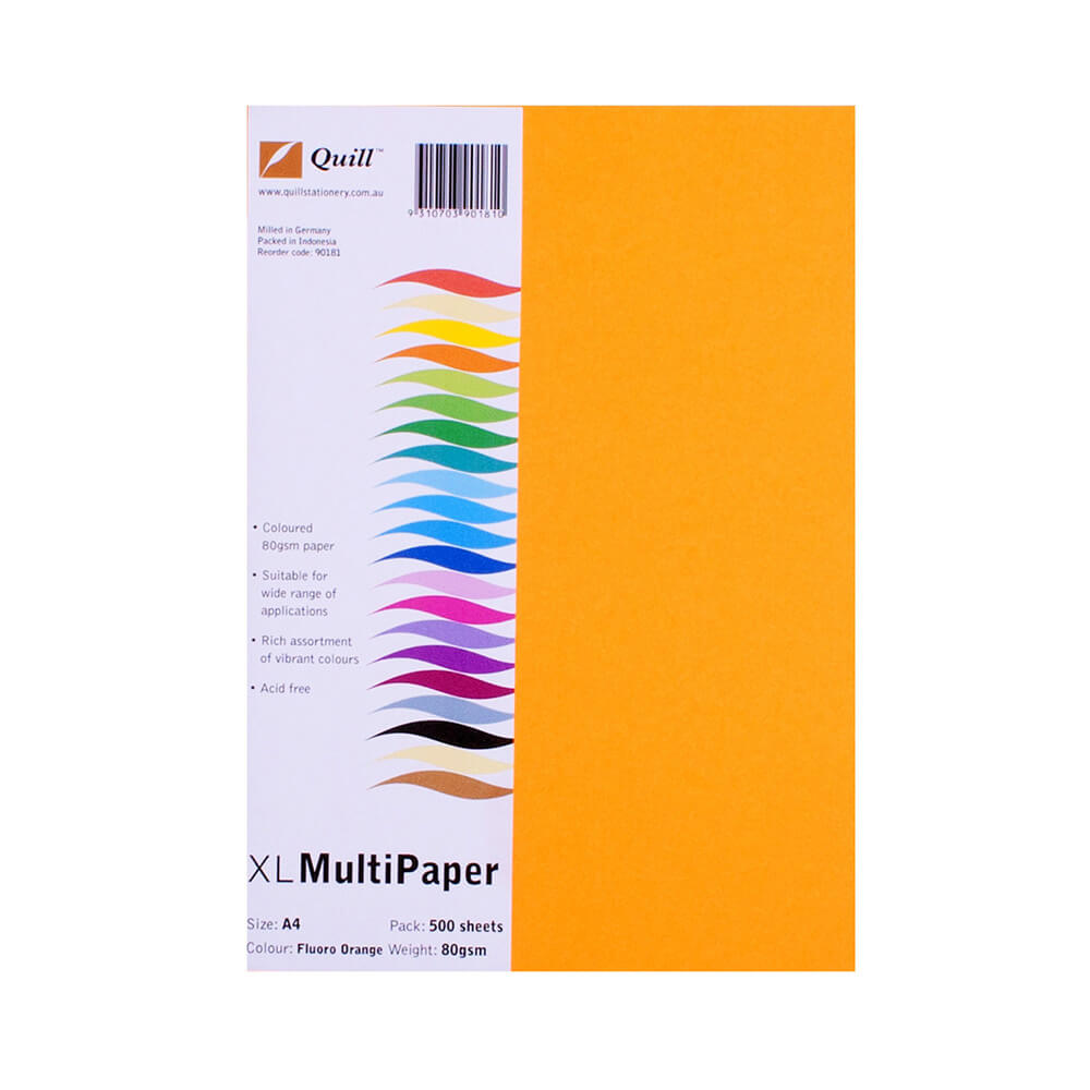 Quill A4 färgat kopieringspapper 500pk (80GSM)