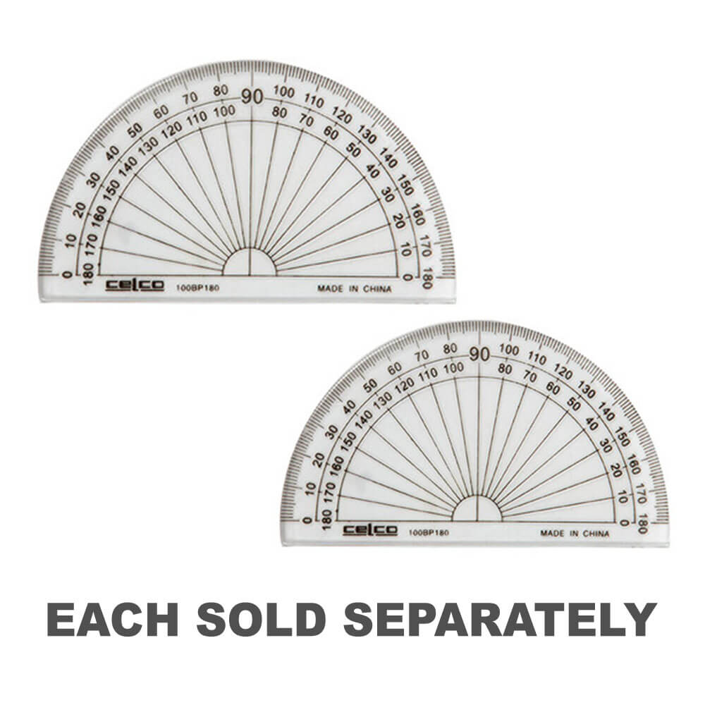 Celco 180 Degree Half Circle Protractor 10cm (Clear)